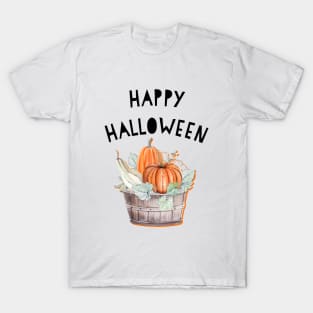 Happy halloween basket of pumpkins T-Shirt